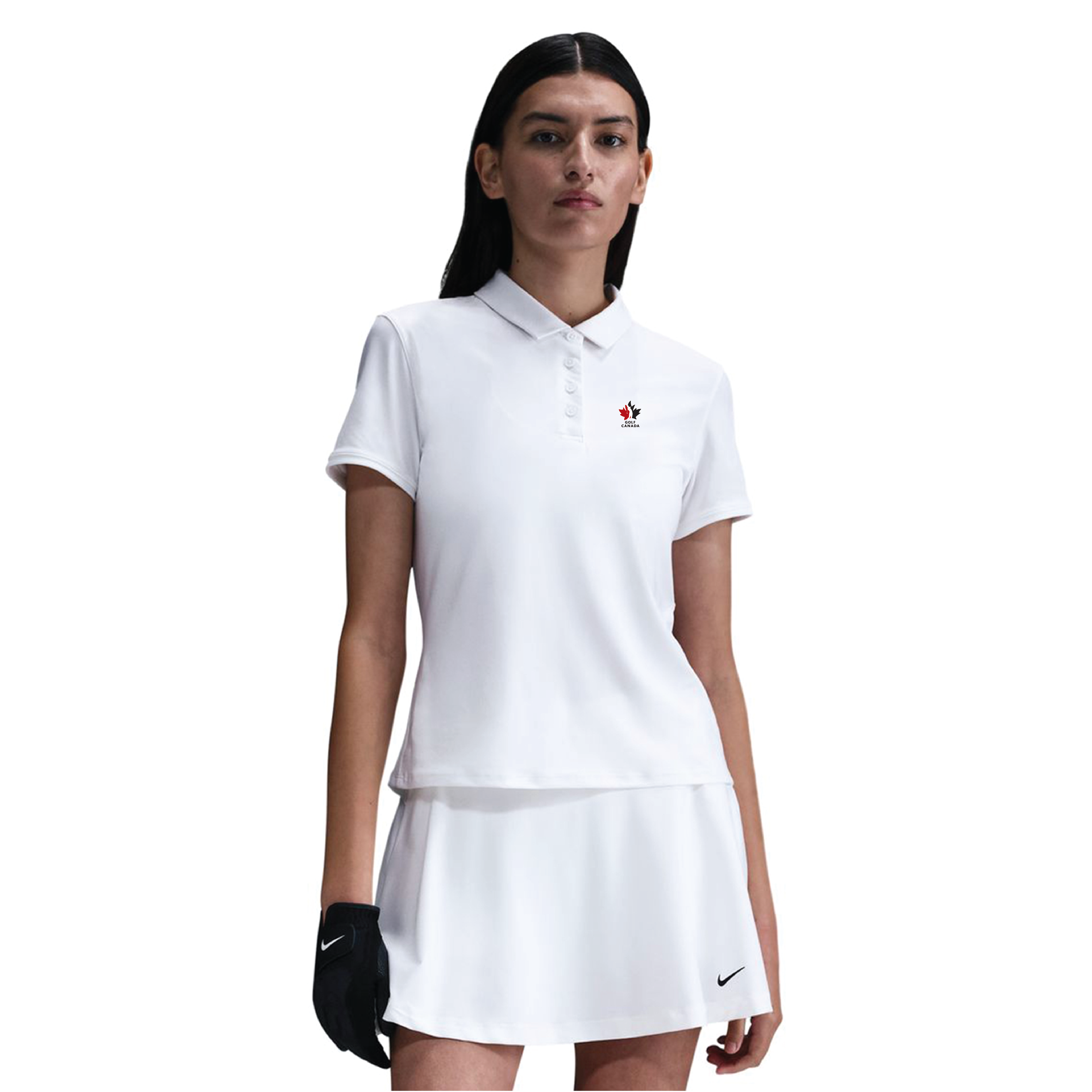 Women's Golf Canada White Victory Solid Polo