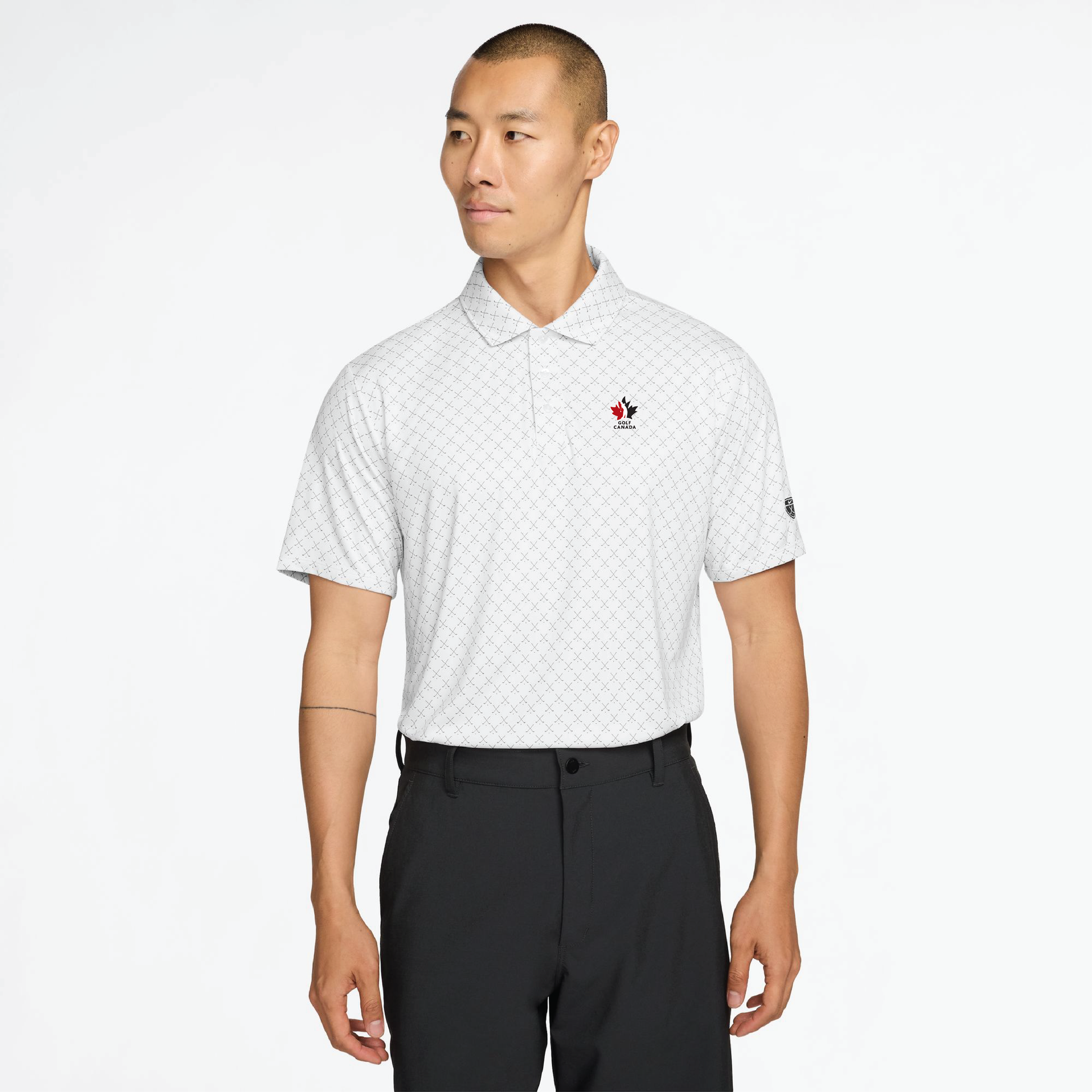 Golf Canada White Dri-Fit Par Clubs Polo